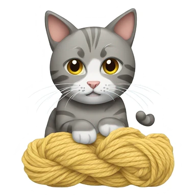 cat with yarn sticker