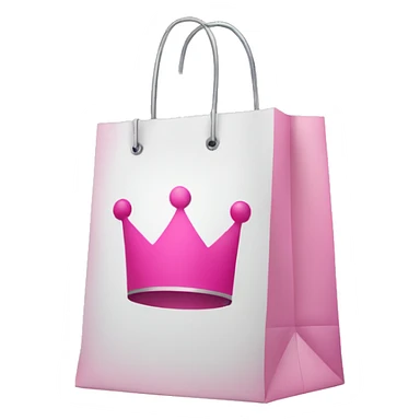 shopping bag pink with silver crown in front sticker