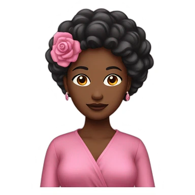 Femme noire en robe rose sticker