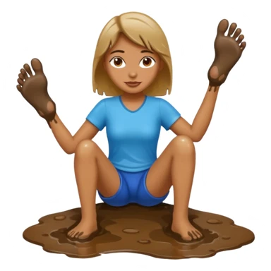 wet and muddy feet of a woman sticker
