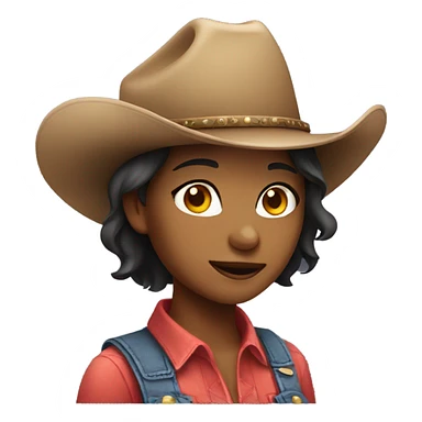 Girl wearing cowboy hat sticker