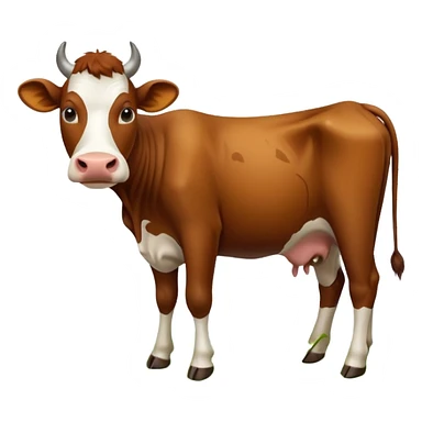cow eating grass sticker