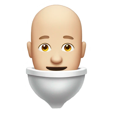 Bald man in a toilet sticker