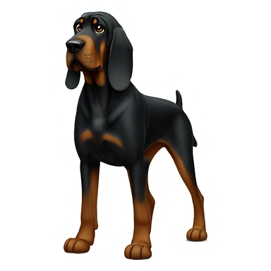 Black bloodhound standing  sticker