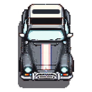 human body with the face of a classic French car sticker