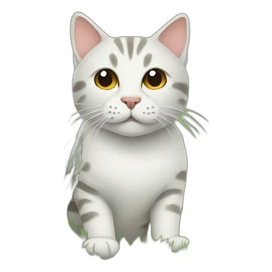 cat with grass fur sticker