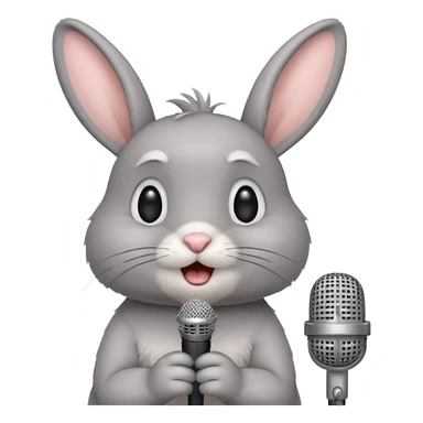grey bunnie singing to mic sticker