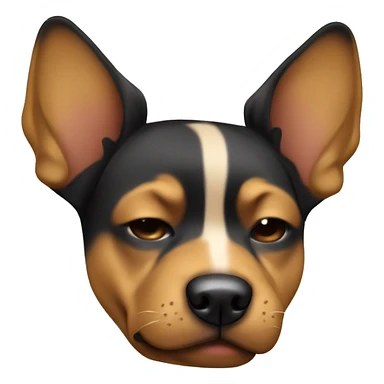 black and tan dog with pointy ears sleeping sticker