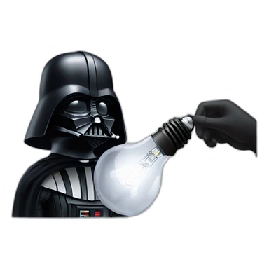 dark vader changing a light bulb sticker