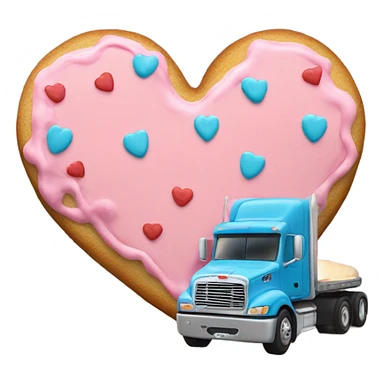 cookie heart with 18 wheeler sticker