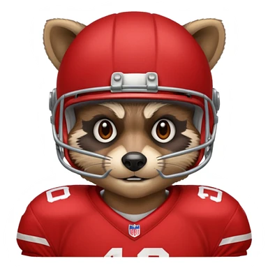 american football player raccoon red sticker