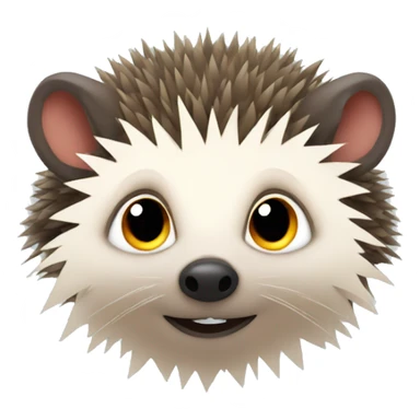 hedgehog with different colored ears sticker