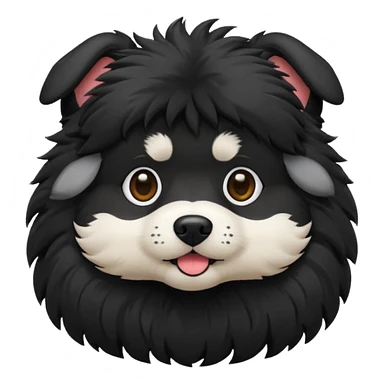 Dog black with hair  sticker