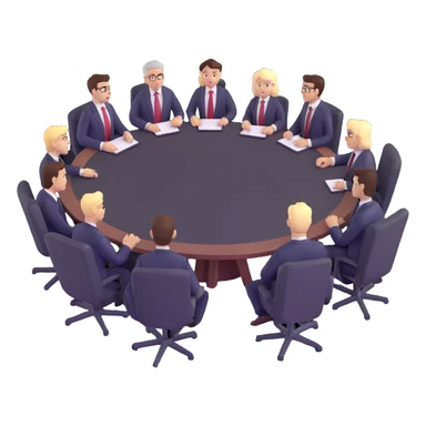 modern business conclave with people in suits at a round table sticker