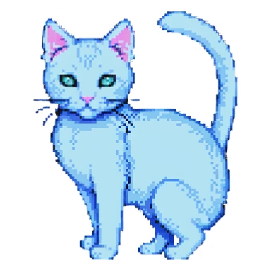 light-blue cat sticker