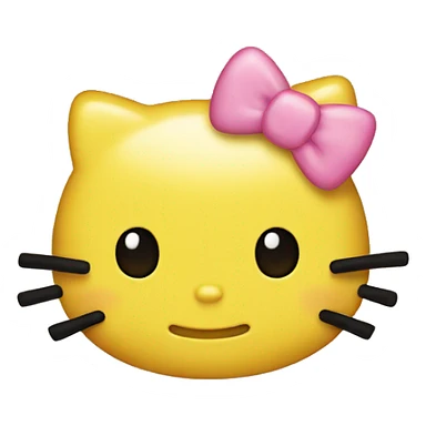 Yellow hello kitty emoji sticker