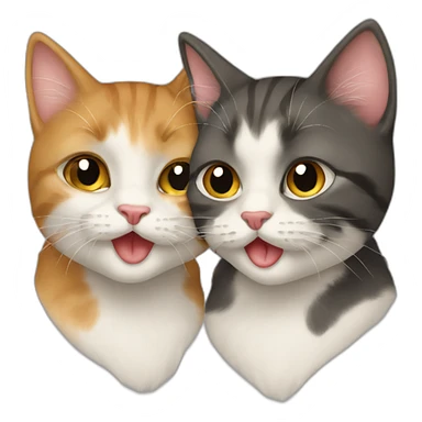 kiss of two cats sticker
