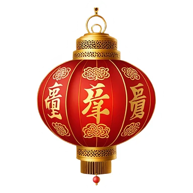 Chinese New Year red lantern – Cinematic Realistic Chinese New Year Red Lantern, depicted as an exquisitely crafted lantern adorned with intricate red and gold patterns, softly glowing against a dark background with subtle calligraphic details, evoking festive warmth and tradition. sticker