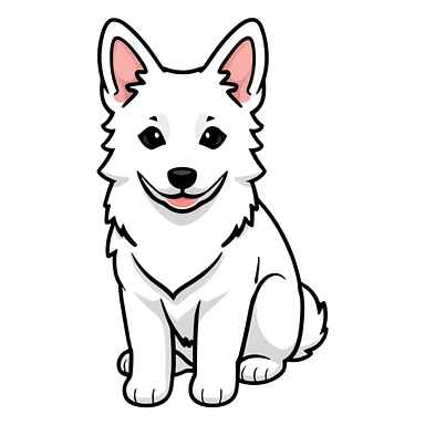 white Swiss Shepherd dog sticker