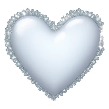 sparkling white heart sticker