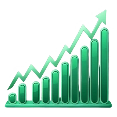 dark green growth graph sticker