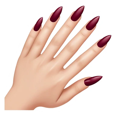Nails with burgandy manicure sticker
