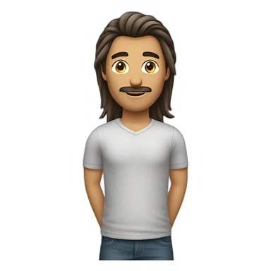 Homme cheveux très long sticker