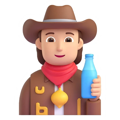 cowboy with a milk bottle emoji sticker