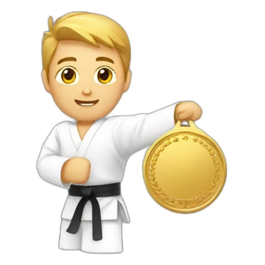 karate-winner-male-medal-gold sticker