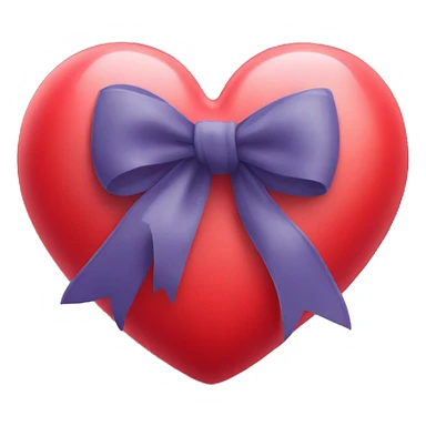 Red heart with a bow sticker