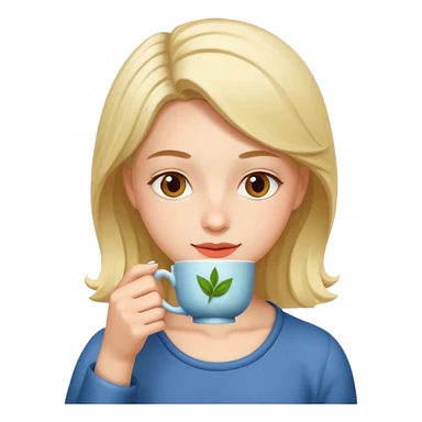 drinking tea sticker