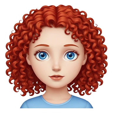 açık tenli mavi gözlü kızıl kıvırcık saçlı kız sticker