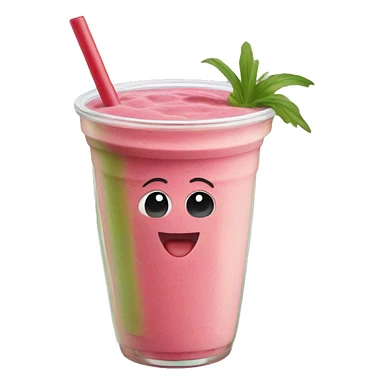 Smoothie with straw sticker