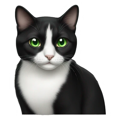 Tuxedo cat with green eyes sticker