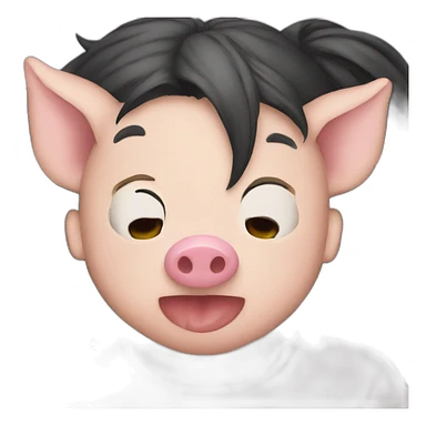 pig boy kiss sticker