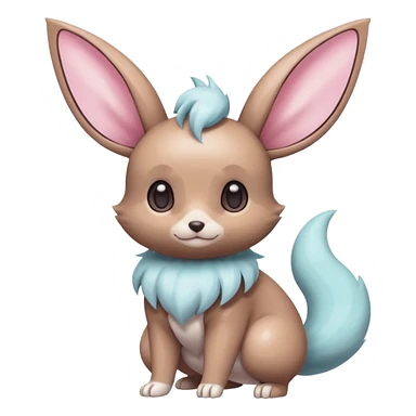 Kawaii Shiny Colorful Pastel Minccino-Cinccino-Eevee-fusion Full Body sticker