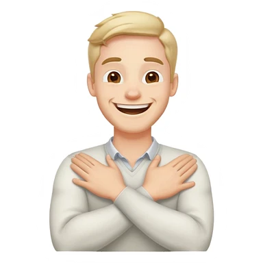 Arms crossed holding neck laughing guy sticker