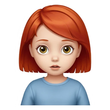 red hair baby girl big eyes short hair sticker