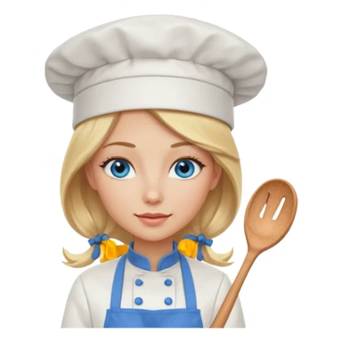 Sexy Long Blonde hair blue eyed female chef sticker