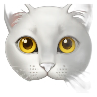 cute white cat with big yellow eyes  sticker