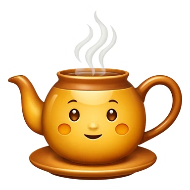 hot tea in a cup no face sticker