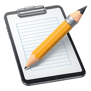 Minimalistic flat vector icon, iOS style, thin black contour on white background. Pencil with sketch lines on paper. No text, no shadows. sticker