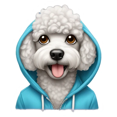 Poodle wearing a hoodie sticker