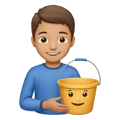 kid with sand bucket sticker