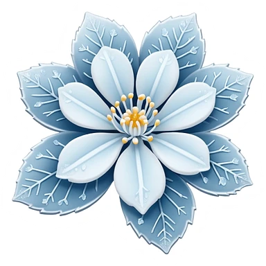 A tiny winter bloom dusted lightly with frost crystals. sticker