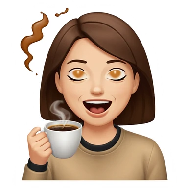 Spitting coffee while laughing sticker