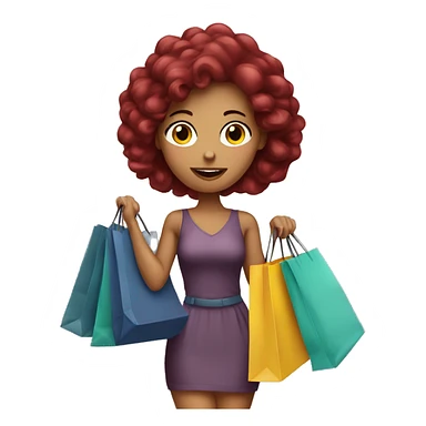 Burgundy haired girl, shopaholic, carrying a lot of shopping bags sticker