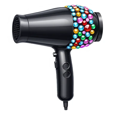 black blow dryer covered in gems sticker