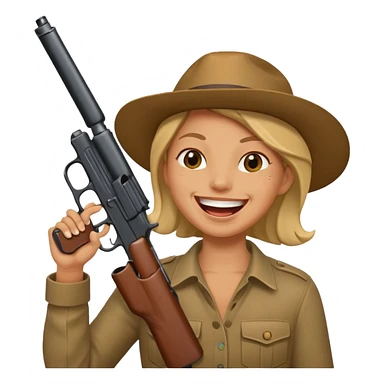 laughing with gun sticker