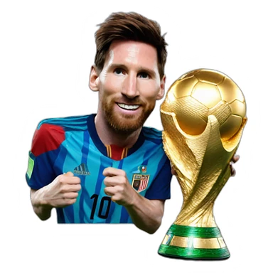 lionel messi with the world cup sticker